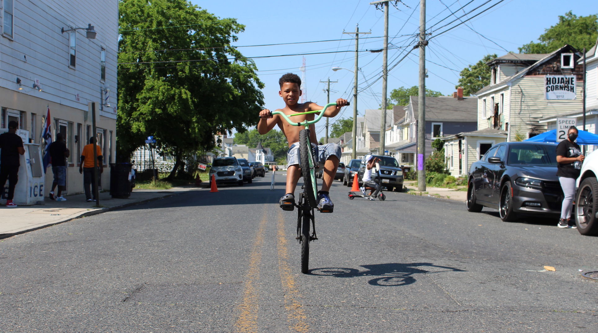 Justice for Ra Street Event kid wheelie